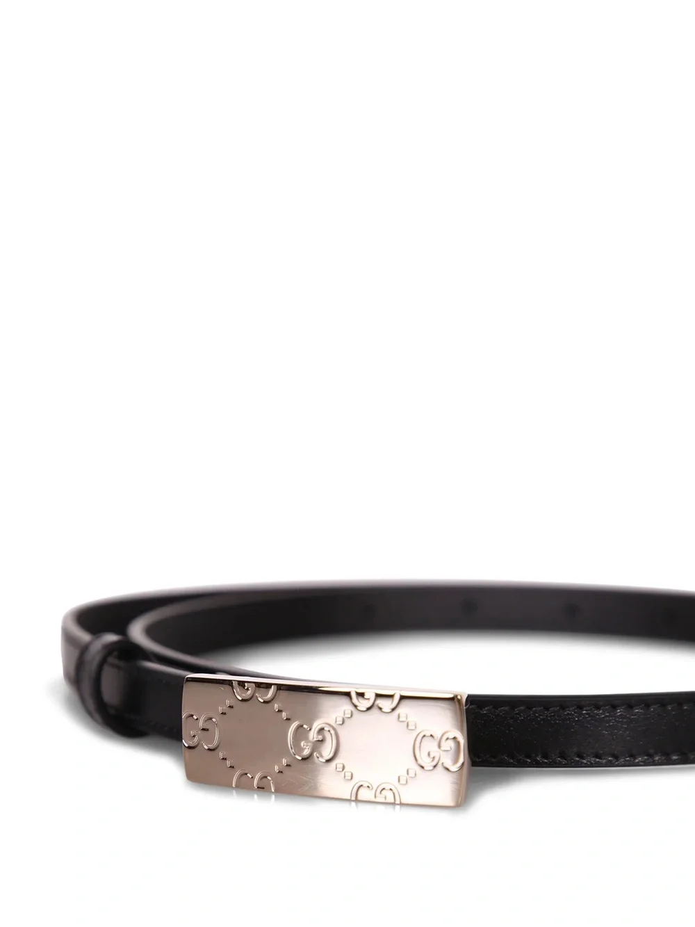 GUCCI Plutone Black Leather Belt 80